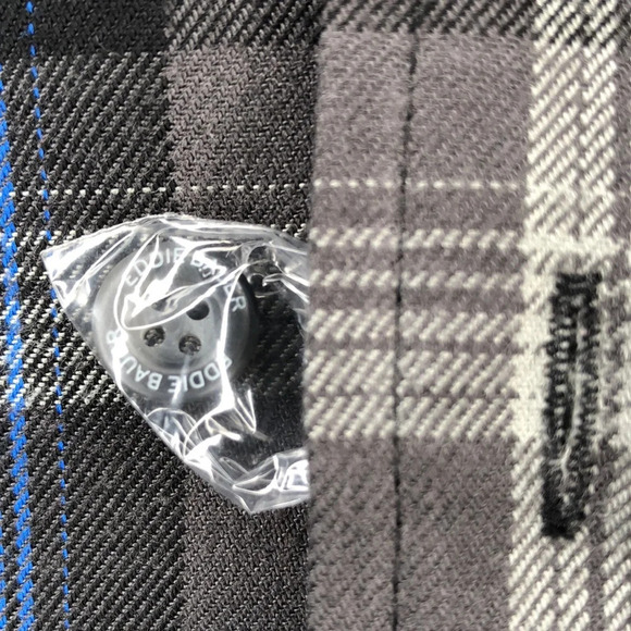 Eddie Bauer Men's Blue Black Gray Plaid Flannel Long Sleeve Shirt | Size TXL - Picture 8 of 8